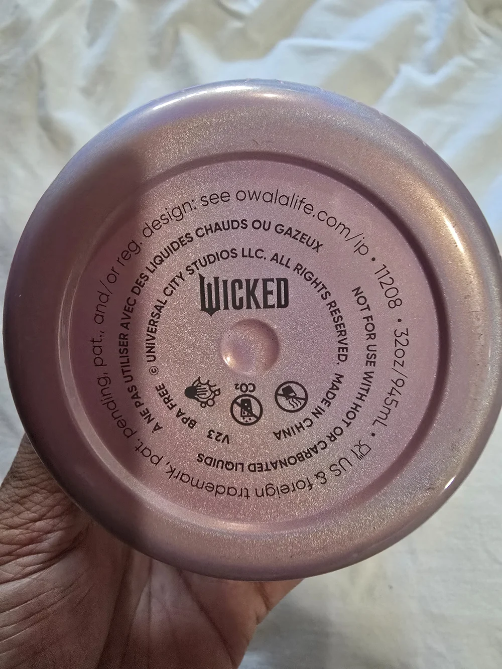 Pink Insulated Water Bottle from wicked- Shimmery Pink